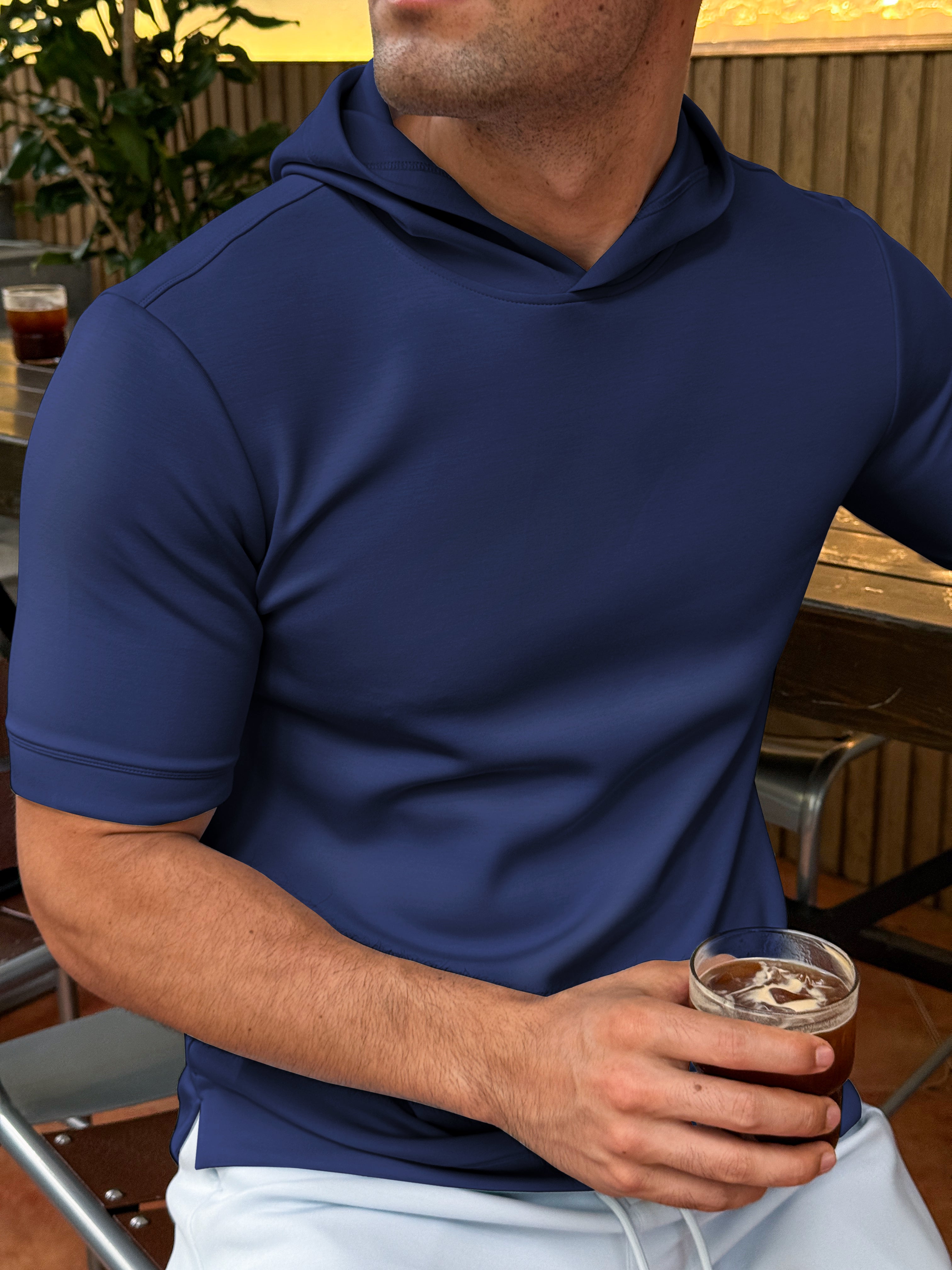 Modal Blend Short Sleeve Hoodie